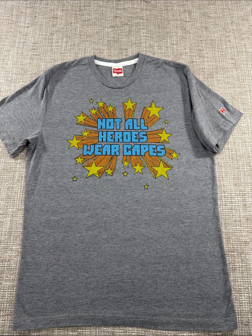 HOMAGE Gray "Not All Heroes Wear Capes" Graphic Tee